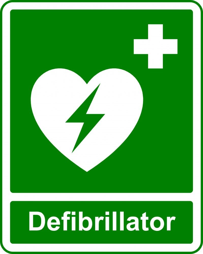 defibrillator safety sign
