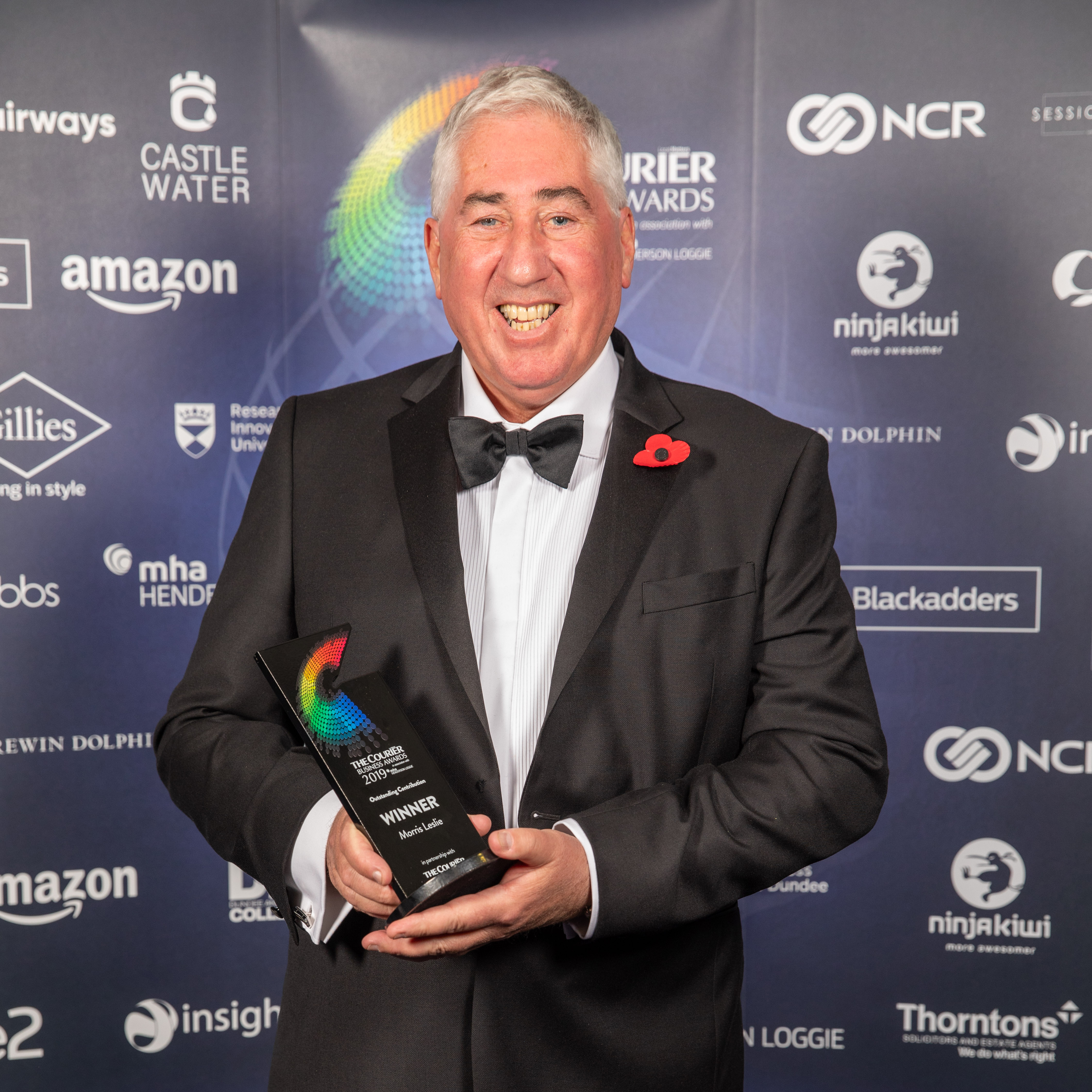 Morris Leslie at award ceremony