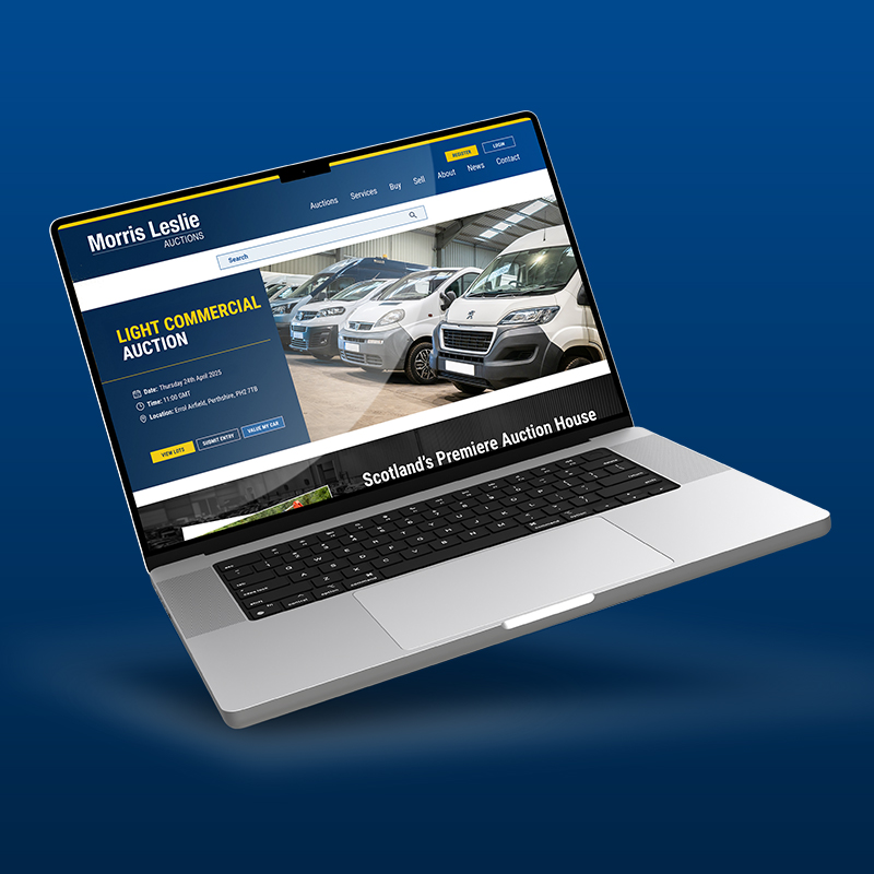New website image appearing on a laptop screen